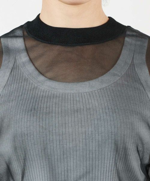 トップス hyke  HYKE  SHEER SWEATER PONCHO GRAY hyke HYKE SHEER SWEATER PONCHO GRAY トップス