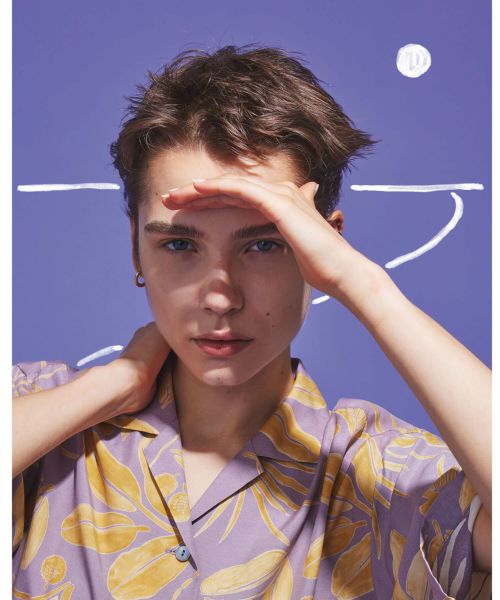 PHEENY(フィーニー)】 Rayon botanical print S/S shirt PHEENY(フィーニー)】 Rayon botanical print S/S shirt