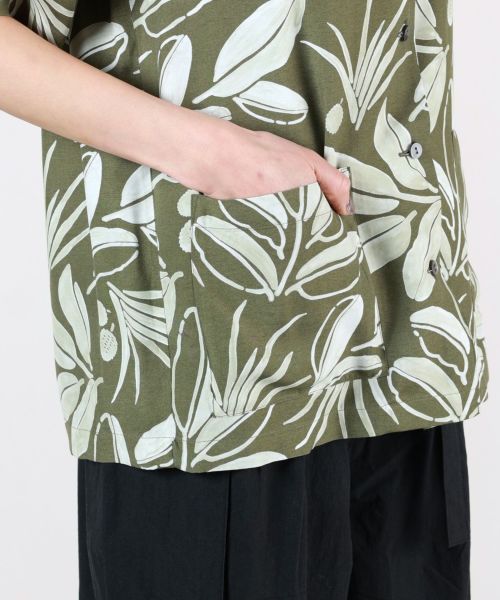 PHEENY(フィーニー)】 Rayon botanical print S/S shirt