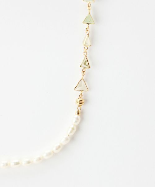 ADER.bijoux(アデル ビジュー)】 GEM stone pearl 3way necklace