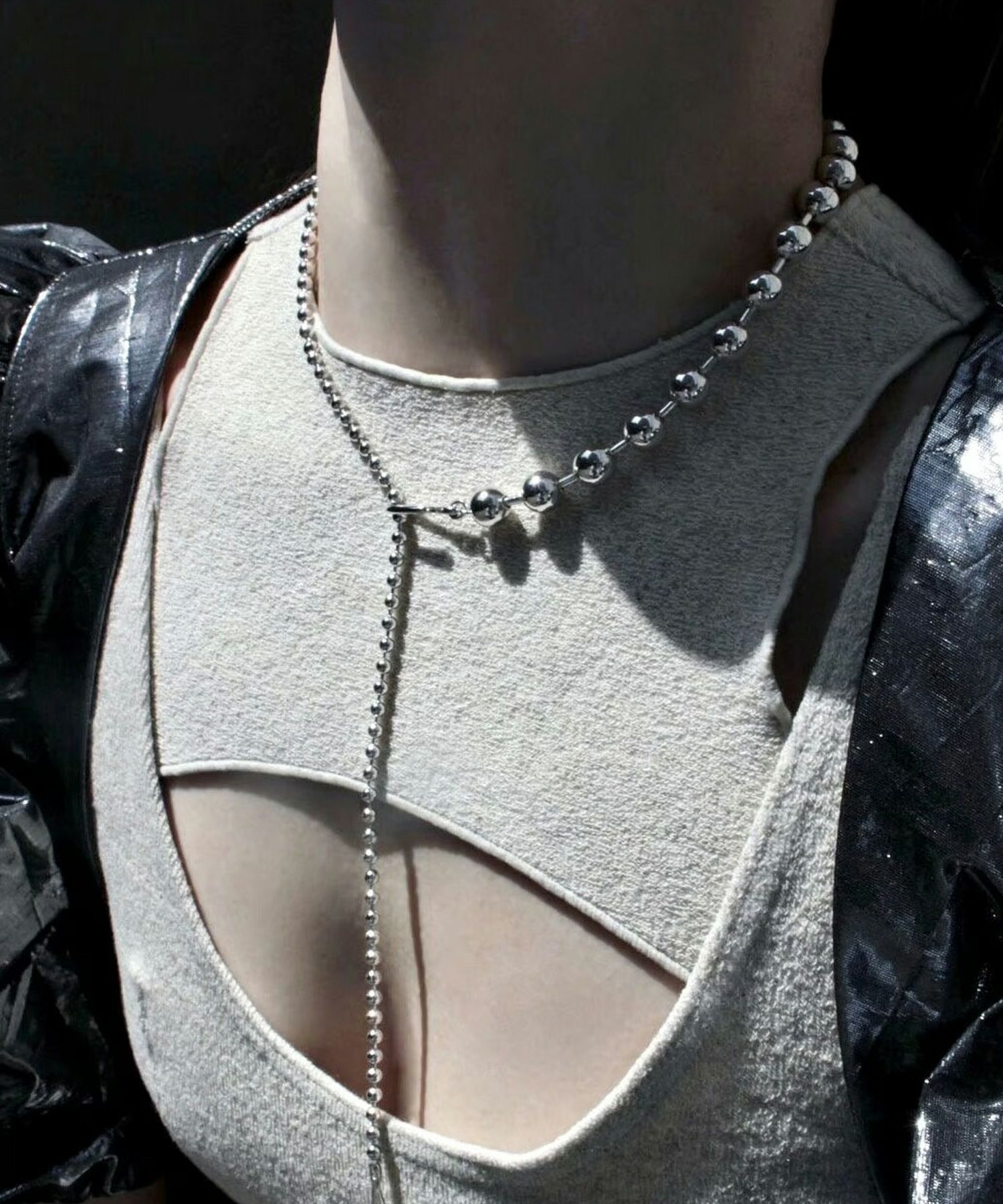 Soierie(ソワリー)】 Ball chain hook necklace [Unisex line 
