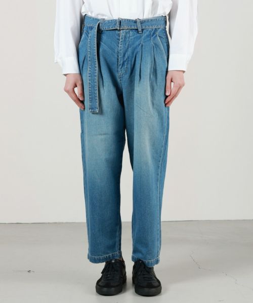 ATTACHMENT(アタッチメント)】 11OZ DENIM BELTED TAPERED FIT