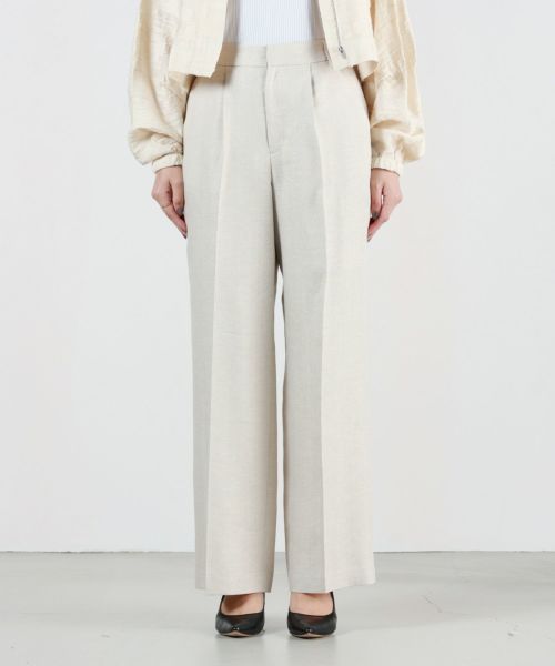 【PARIGOT(パリゴ)】 バックラッシュセミワイドスリットパンツ 着回しの効く！大人のきちんと見えパンツスタイルをご提案＾＾