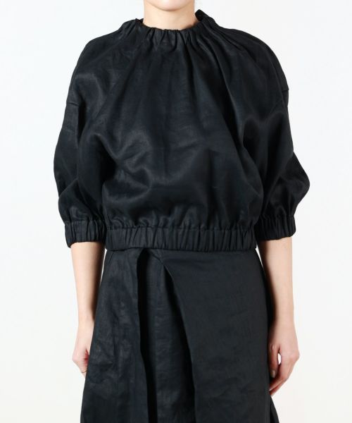 LINEN SHIRRED TOP | HYKE (Women)/ハイク