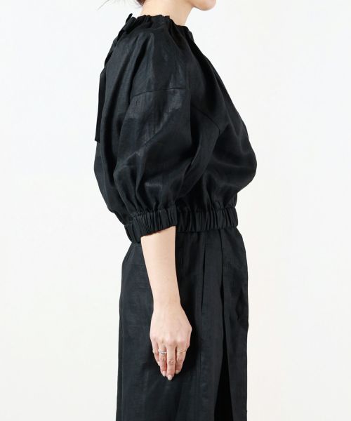 LINEN SHIRRED TOP | HYKE (Women)/ハイク