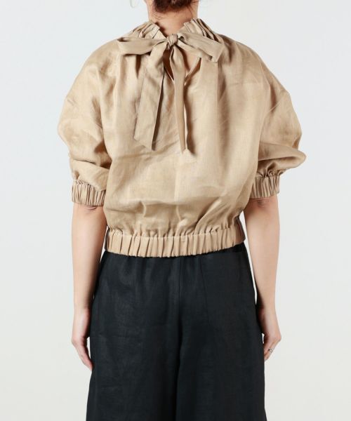 HYKE(ハイク)】 LINEN SHIRRED TOP｜PARIGOT ONLINE（パリゴオンライン）