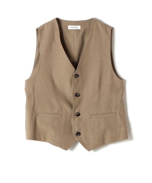 SACRA(サクラ)】 SUPERIOR BELGIUM LINEN GILET｜PARIGOT ONLINE