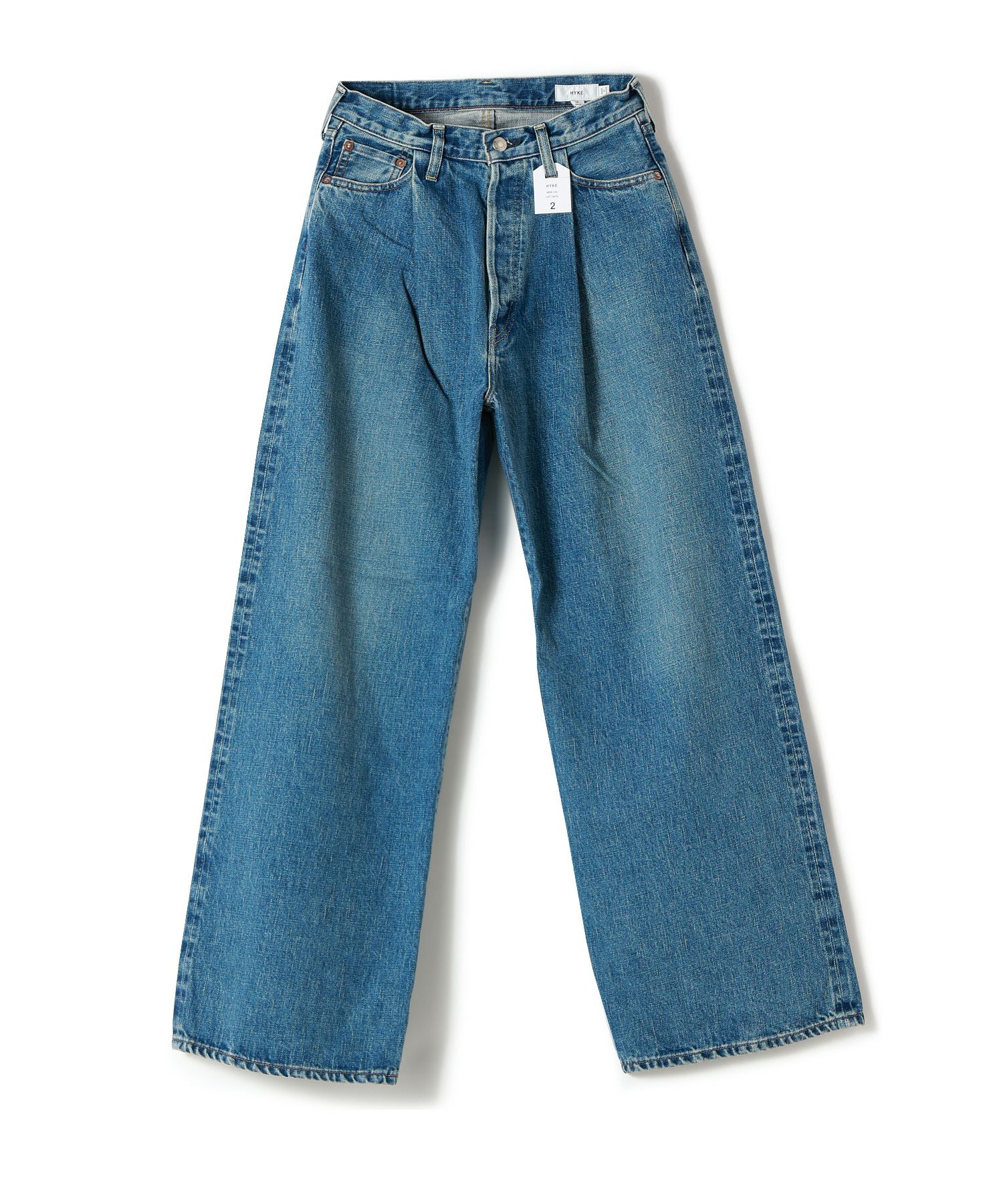 HYKE ハイク テーパード デニムパンツ カットオフ インディゴ DENIM  