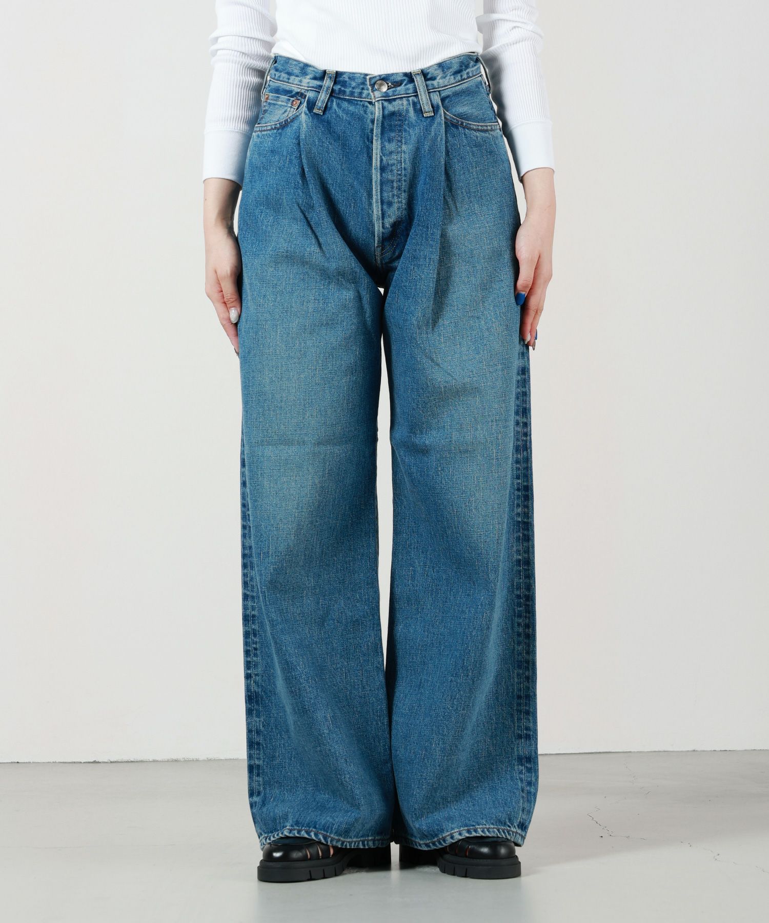HYKE(ハイク)】 DENIM WIDE LEG JEANS｜PARIGOT ONLINE（パリゴ 
