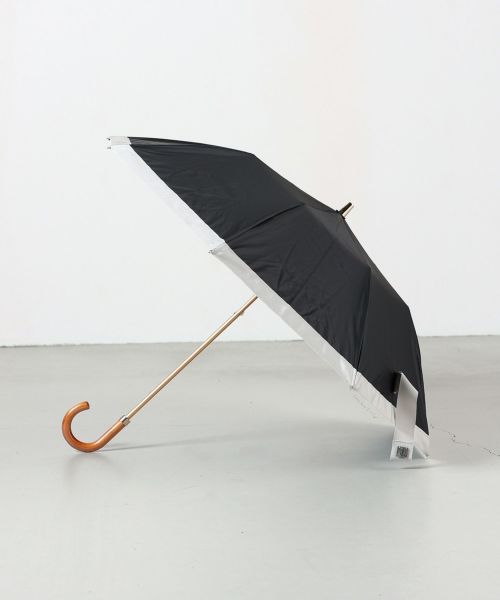 美品◯アシーナニューヨーク 折り畳み 日傘 ベージュ✖️グレー Athena New York（アシーナニューヨーク） 3段折たたみ傘 晴雨兼用