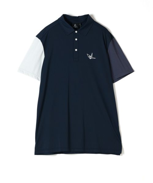 新品　PARIGOT シルバー 透かし編み ポロシャツ 半袖 MEN マイクロドット 半袖ポロシャツ シルバーグレー