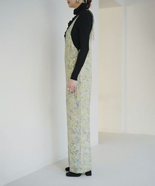 美品 near.nippon ニアーニッポン / フロントノットオールインワン near.nippon(ニアーニッポン)】手捺染ぼかし柄オールインワン