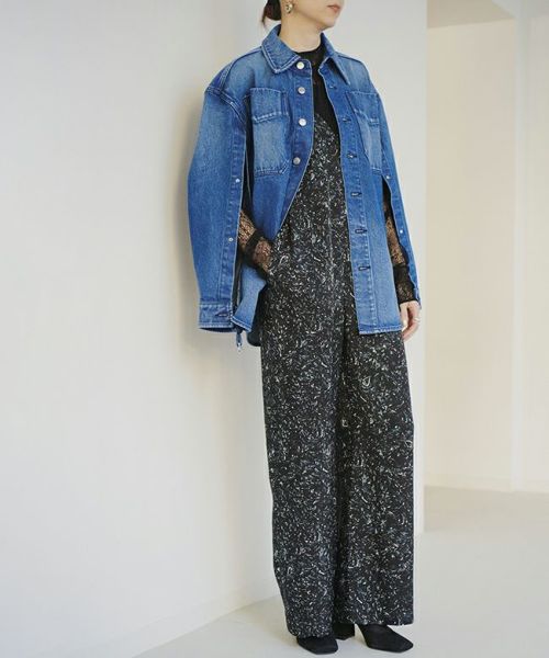 美品 near.nippon ニアーニッポン / フロントノットオールインワン near.nippon(ニアーニッポン)】手捺染ぼかし柄オールインワン