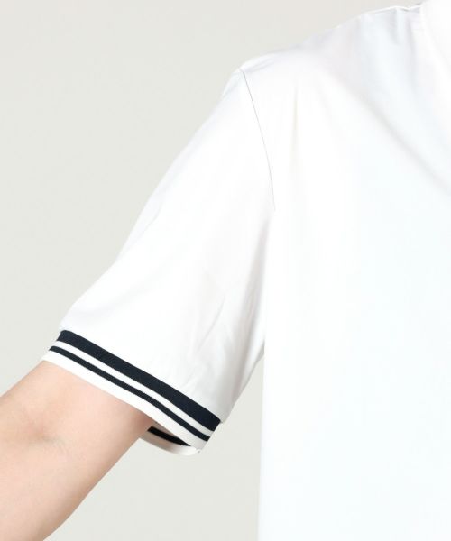 A.P.C golf メンズ　白ポロシャツ A.P.C. GOLF(アーペーセーゴルフ)】 袖ラインポロシャツ