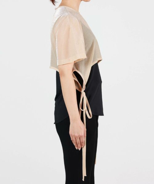 mame Lame Jersey Cropped Sheer Top - メルカリ