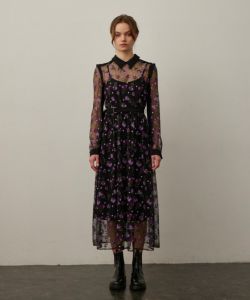 【LOKITHO(ロキト)】 FLOWER EMB. LONG DRESS｜PARIGOT ONLINE（パリゴオンライン）