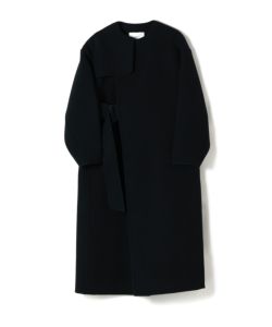 公式通販 ハイク HYKE Double FACE TRANCH COAT 1 1(BLACK) 17488 正規品 ノーカラーコート アウター