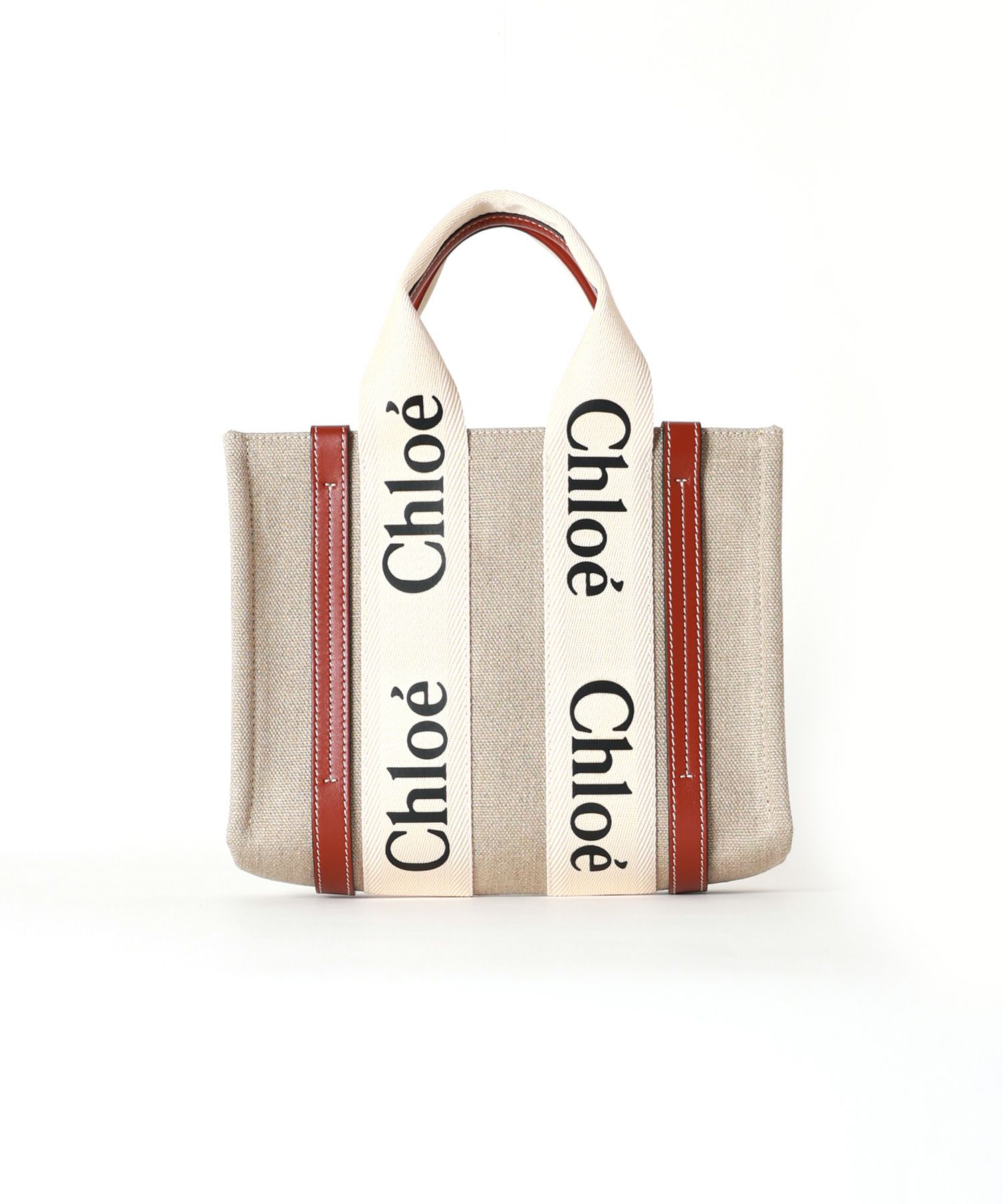 Chloe(クロエ)】 リネン製WOODYスモールトートバッグ｜PARIGOT ONLINE 