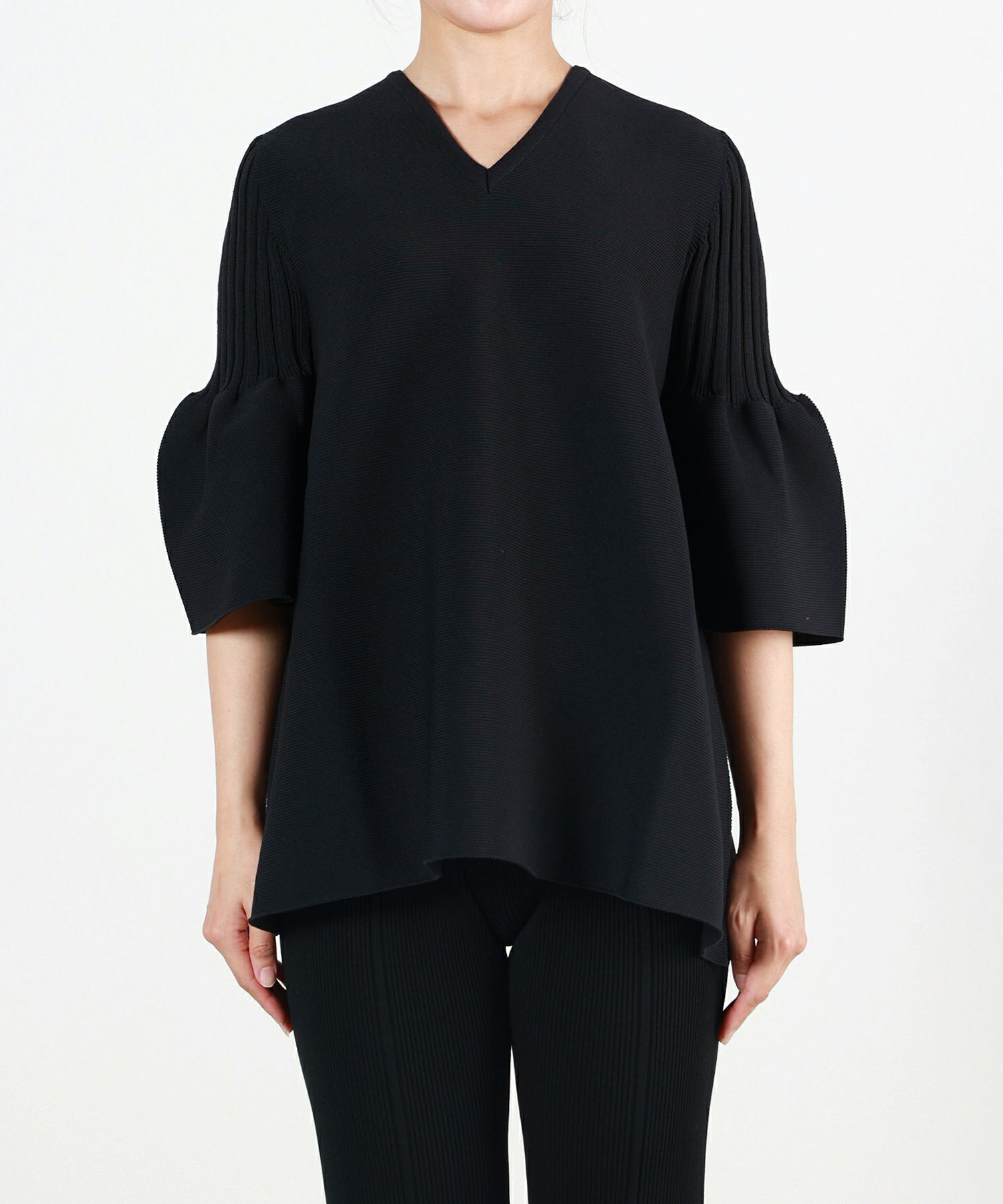 CFCL(シーエフシーエル)】 POTTERY SHORT BELL SLEEVE FLARE TOP 