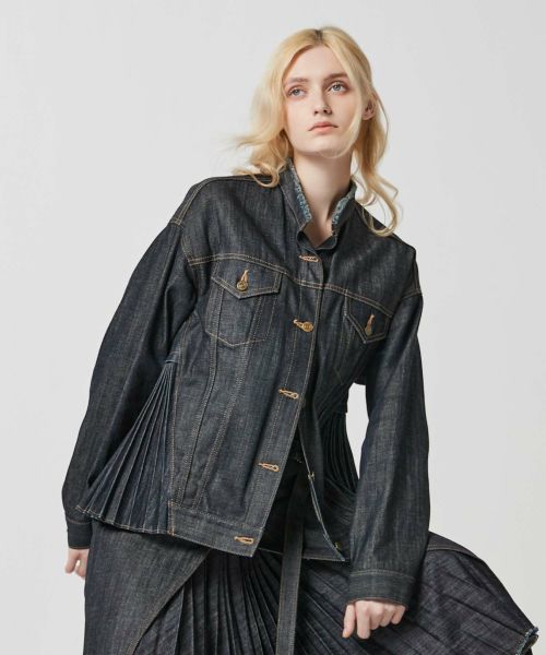 JAPAN DENIM(ジャパンデニム)】EZUMI _SIDE PLEATS DENIM JACKET｜PARIGOT  ONLINE（パリゴオンライン）