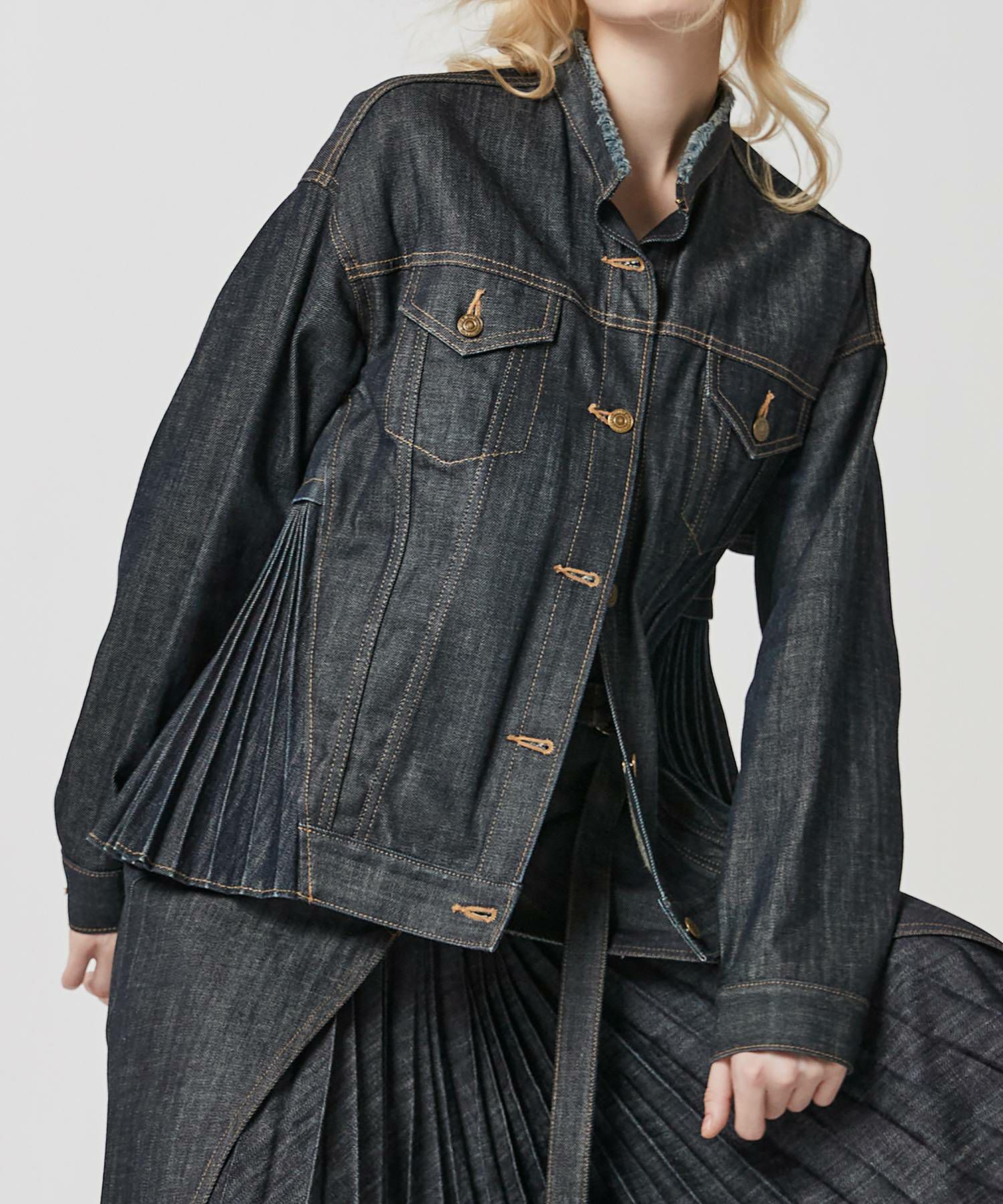 JAPAN DENIM(ジャパンデニム)】EZUMI _SIDE PLEATS DENIM JACKET