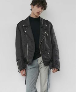 【MM6 Maison Margiela(エムエムシックス メゾン マルジェラ)】*ナイロンダブルライダースジャケット｜PARIGOT  ONLINE（パリゴオンライン）