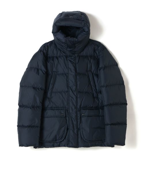 ダウンジャケット・コート HERNO DARK BLUE DOWN JACKET Paneled down coat in blue - Herno | Mytheresa