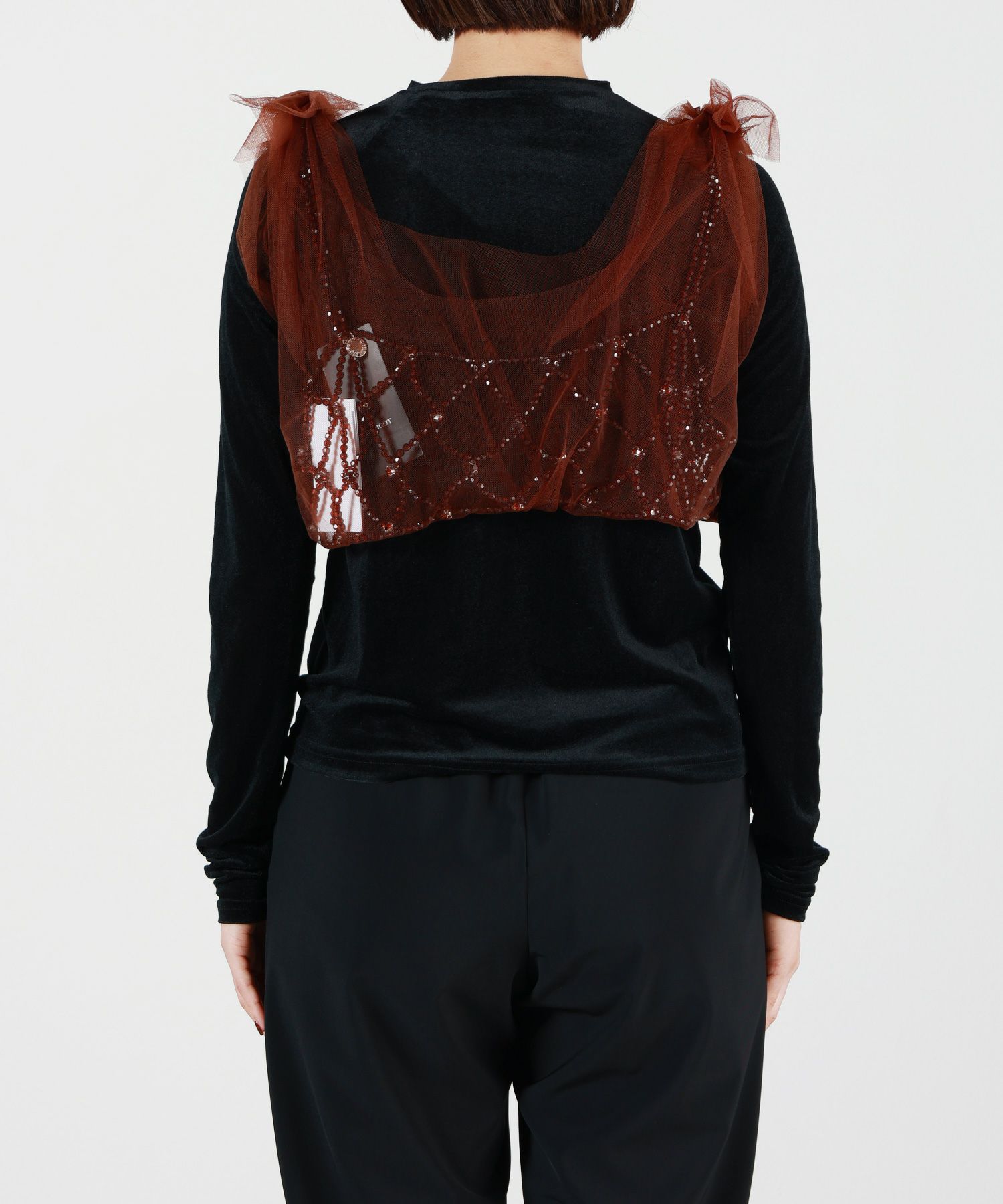 TOGA VIRILIS ベロアチャイナシャツ ベルベット おしく 