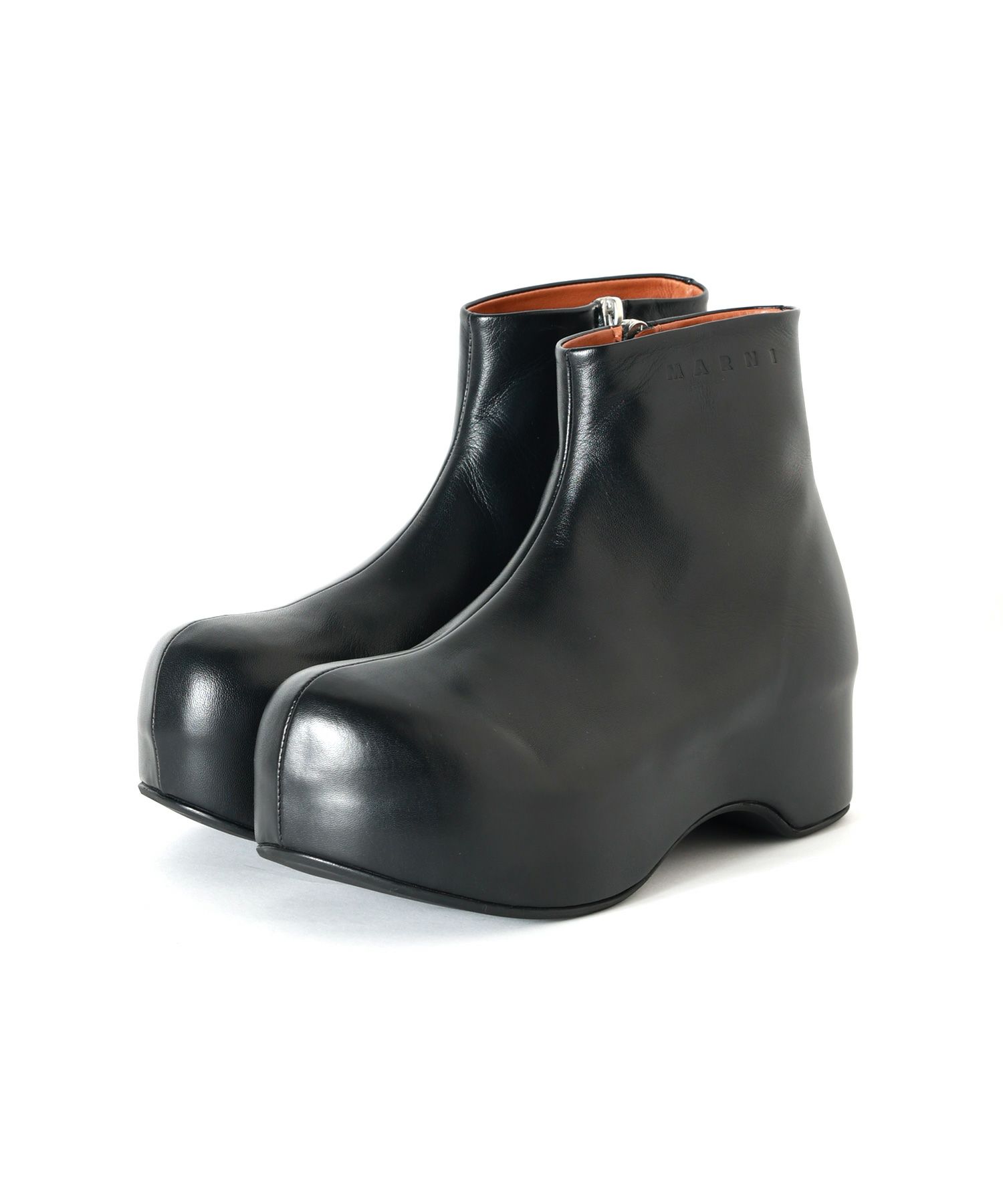 MARNI(マルニ)】 ブラック レザー製 チャンキー クロッグブーツ 