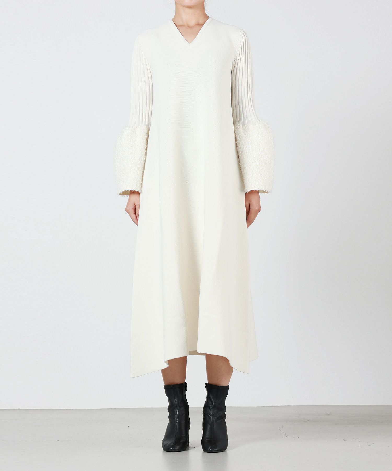 CFCL(シーエフシーエル)】 POTTERY REEF LUXE BELL SLEEVE FLARE DR 