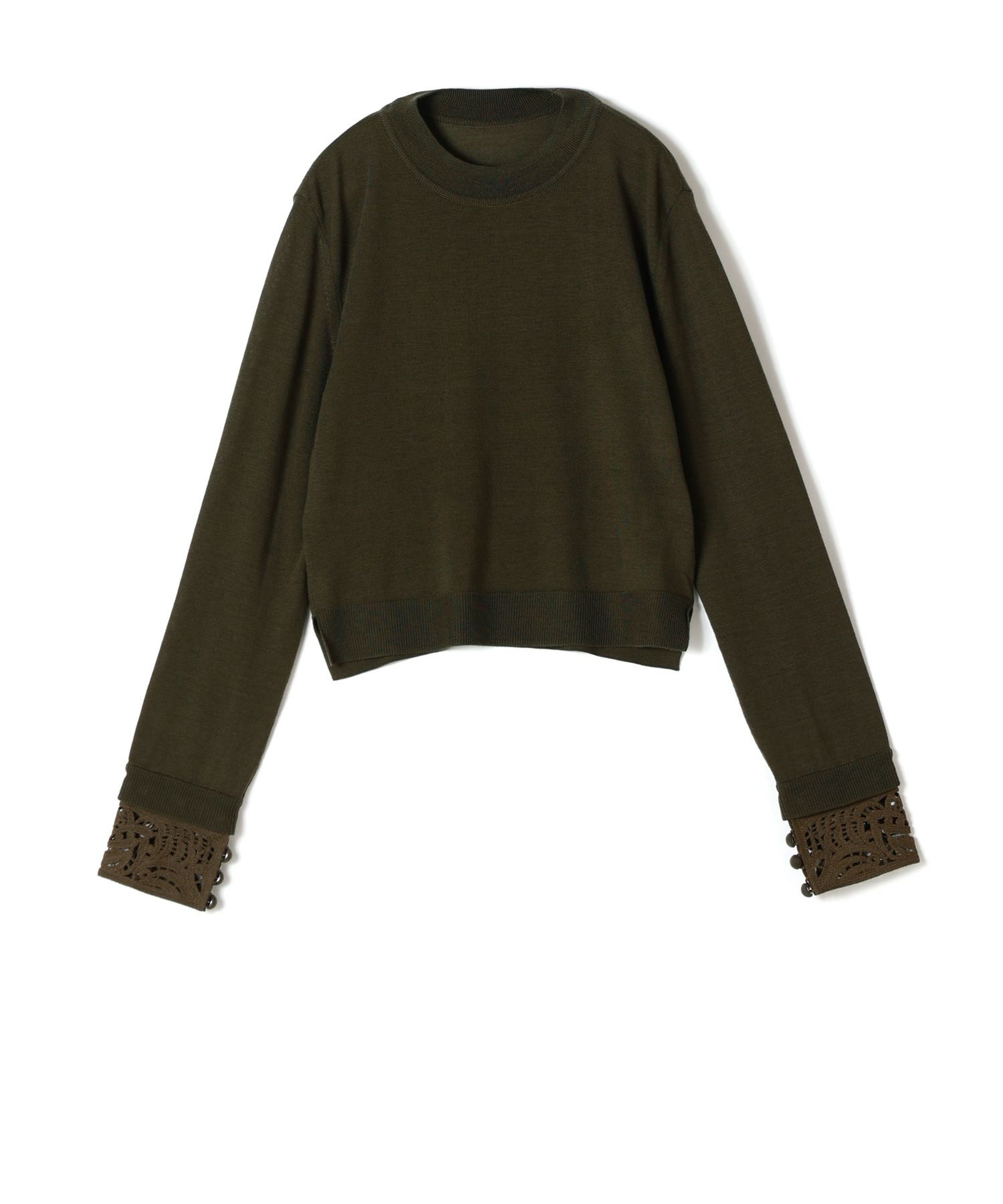 mame kurogouchi◇22AW/リブニットトップス/2/ポリエステル/ORN/MM22FW 