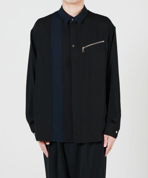 CULLNI(クルニ)】 PARIGOT別注 Double Satin Bi Color Zip Shirt｜PARIGOT ONLINE（パリゴ オンライン）