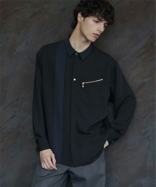 CULLNI(クルニ)】 PARIGOT別注 Double Satin Bi Color Zip Shirt｜PARIGOT ONLINE（パリゴ オンライン）