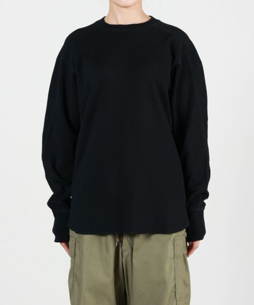 HYKE - HYKE ハイク コットンサーマルカットソー  ブラック 1 HYKE(ハイク)】 THERMAL SHIRT REGULAR FIT｜PARIGOT ONLINE