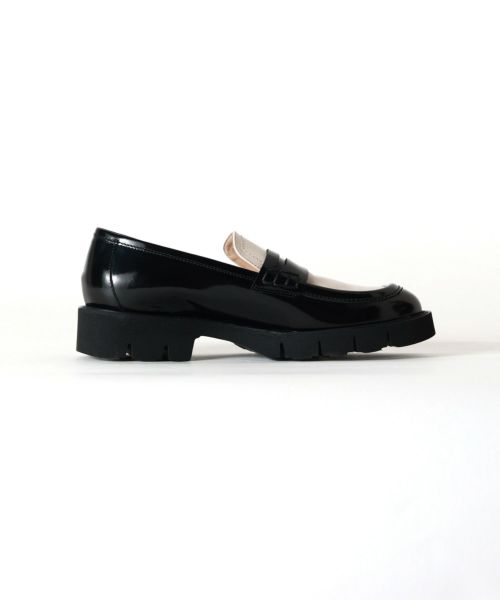 【美品】Luca Grossi ルカグロッシ コインローファー 37 LUCA GROSSI ルカグロッシ K036M Black 軽量コインローファー 本