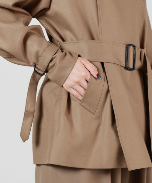 【HYKE(ハイク)】FLANNEL SHORT TRENCH COAT ベルト HYKE(ハイク)】FLANNEL SHORT TRENCH COAT ベルト