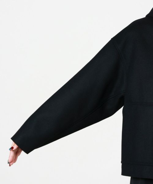 HYKE メルトン　フーデッドワークジャケット　黒　サイズ1【試着のみ】 HYKE(ハイク)】MELTON HOODED WORK JACKET｜PARIGOT ONLINE（パリゴ