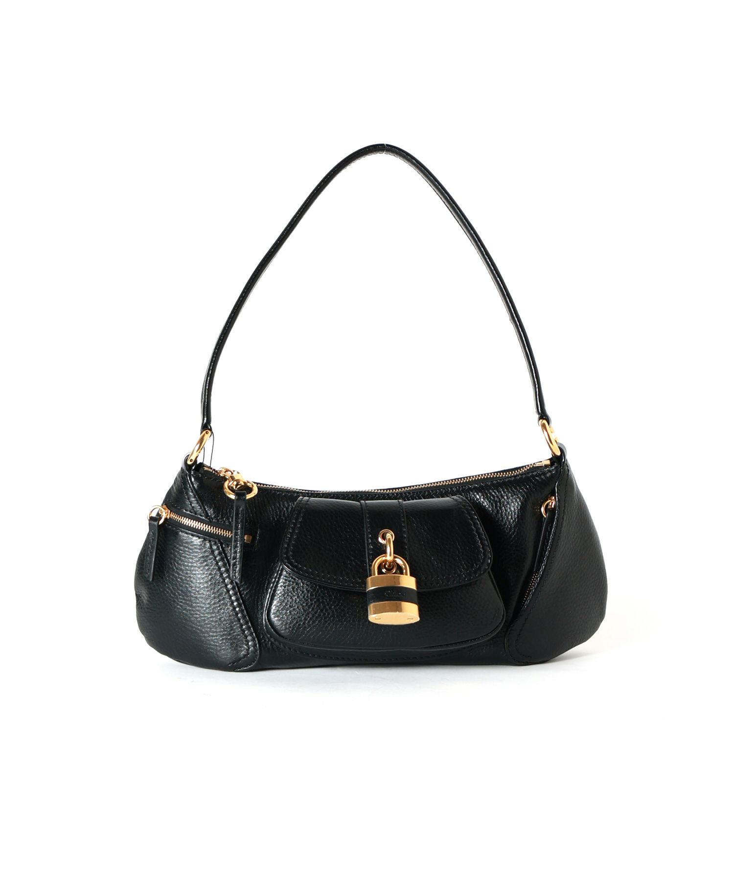 Chloe くそ クロエ パディントン ハンドバッグ 南京錠 黒 ブラック レザー