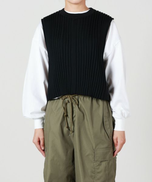 HYKE(ハイク)】 WIDE RIBBED CROPPED VEST｜PARIGOT ONLINE（パリゴオンライン）