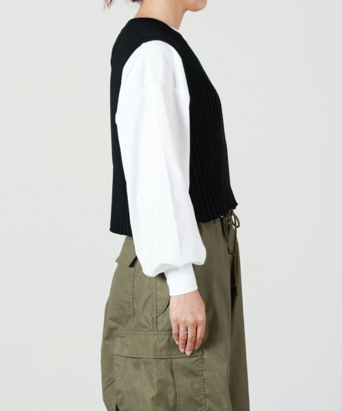 HYKE(ハイク)】 WIDE RIBBED CROPPED VEST｜PARIGOT ONLINE（パリゴオンライン）