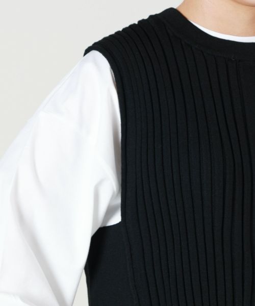 HYKE(ハイク)】 WIDE RIBBED CROPPED VEST｜PARIGOT ONLINE（パリゴオンライン）