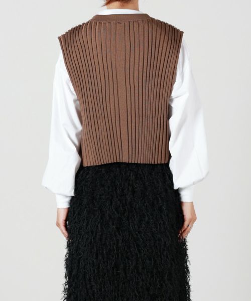 HYKE(ハイク)】 WIDE RIBBED CROPPED VEST｜PARIGOT ONLINE（パリゴオンライン）