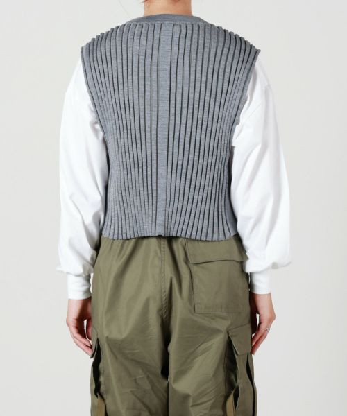 HYKE(ハイク)】 WIDE RIBBED CROPPED VEST｜PARIGOT ONLINE（パリゴオンライン）