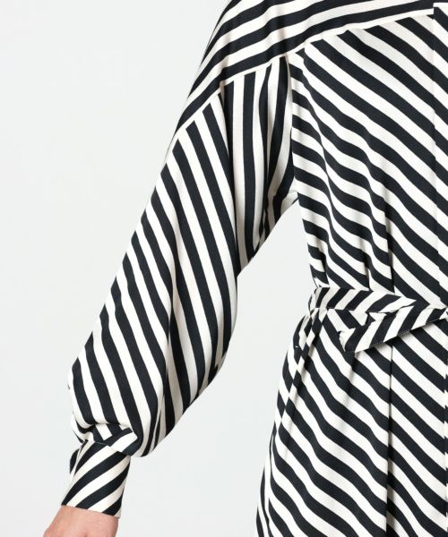 HYKE(ハイク) STRIPE HAMMER SATIN DRESS - COLDBECK ONLINE