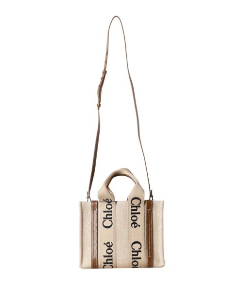 Chloe(クロエ)】 リネン製WOODYスモールトートバッグ｜PARIGOT