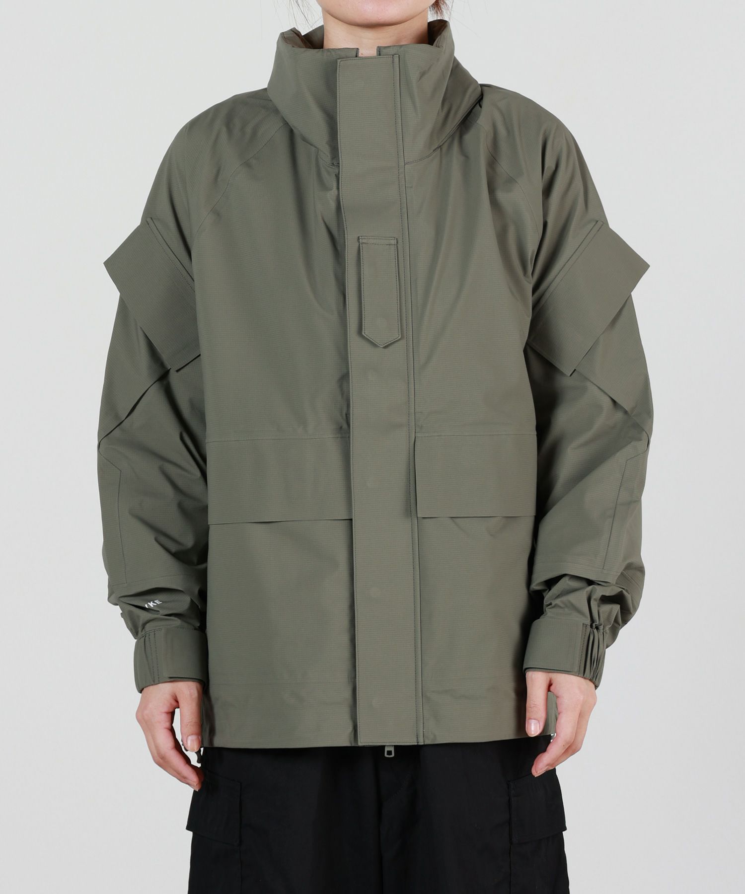 size1】HYKE 21ss ミリタリーベンタイルスモックジャケット