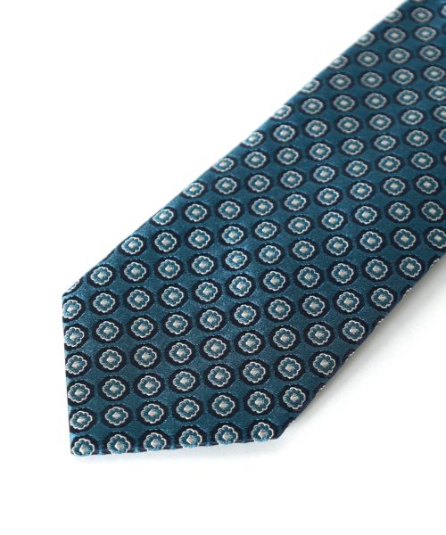 Holliday & Brown(ホリデーアンドブラウン)】 幾何学柄シルクネクタイ