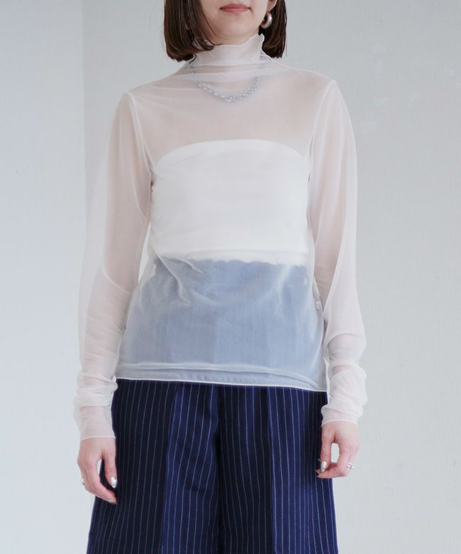 near.nippon(ニアーニッポン)】 《25SS予約》シアーハイネックトップス  