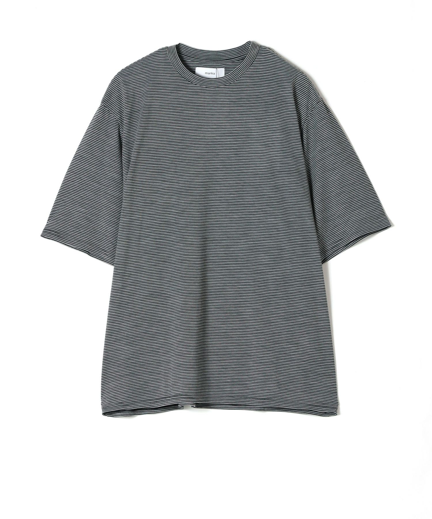 marka(マーカ)】 ウォッシャブルウール天竺ボーダー / クルーネックTEE 