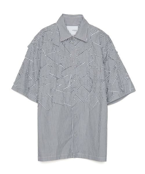 yoshio kubo オーバーサイズ プリント デザイン ブラック シャツ